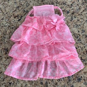 Dog pink tiered dress